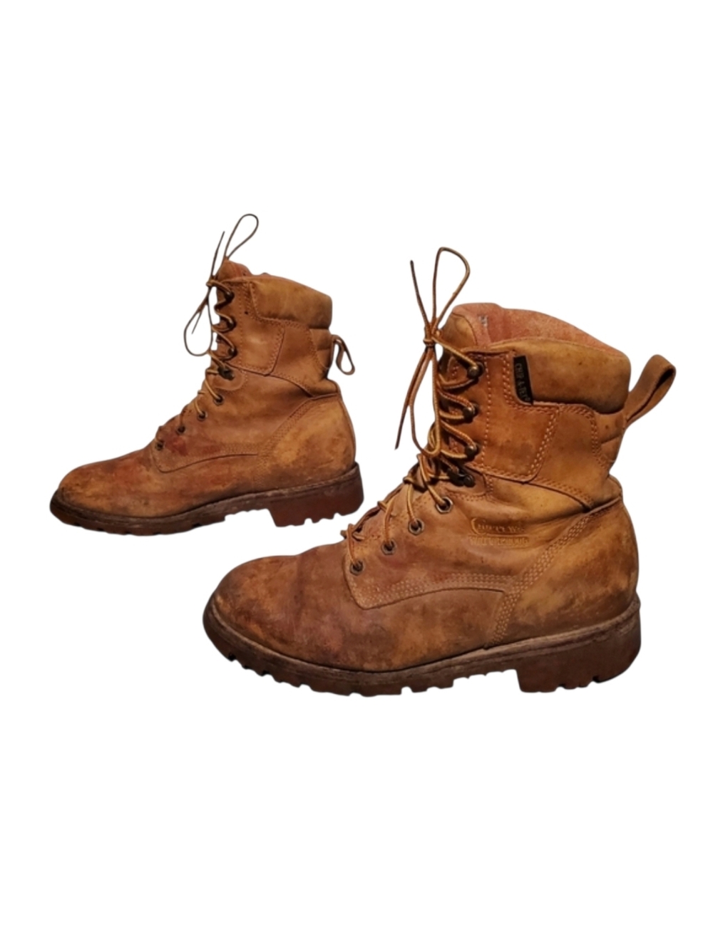 Vintage Chippewa Leather Lace-Up Combat Logger Boots Men's 8.5E, Vibram Soles